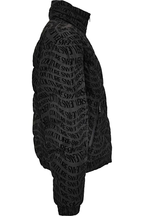 Versace Jeans Couture for Kids Versace Jeans Couture Men S Short Down Jacket With All-over Logo