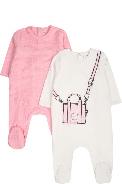 Bodysuits & Sets for Baby Boys Marc Jacobs Multicolor Set For Baby Girl With Logo
