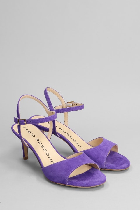 Sandals In Viola Suede