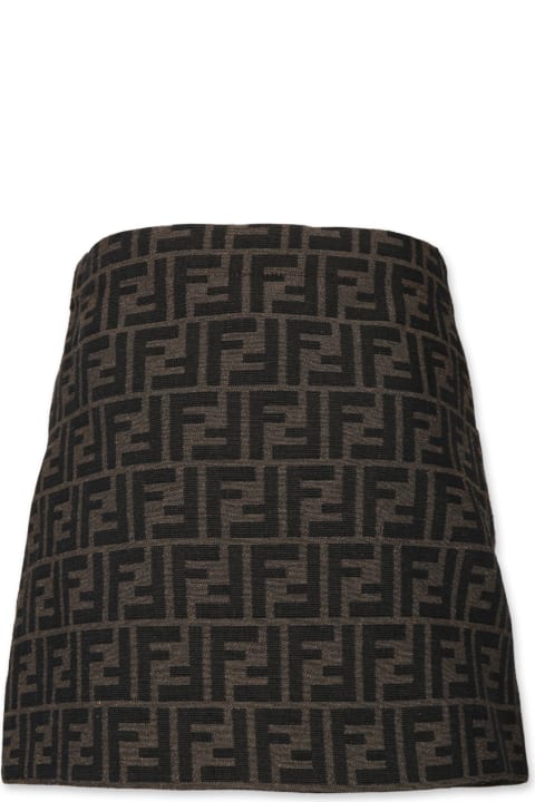 Homeware Fendi Brown Skirt For Girl With Ff And Logo
