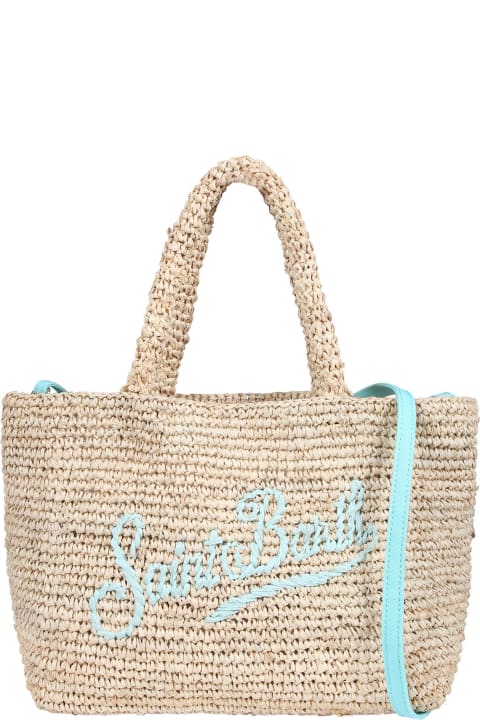 Accessories & Gifts for Girls MC2 Saint Barth Beige Beach Bag For Girl Withlogo