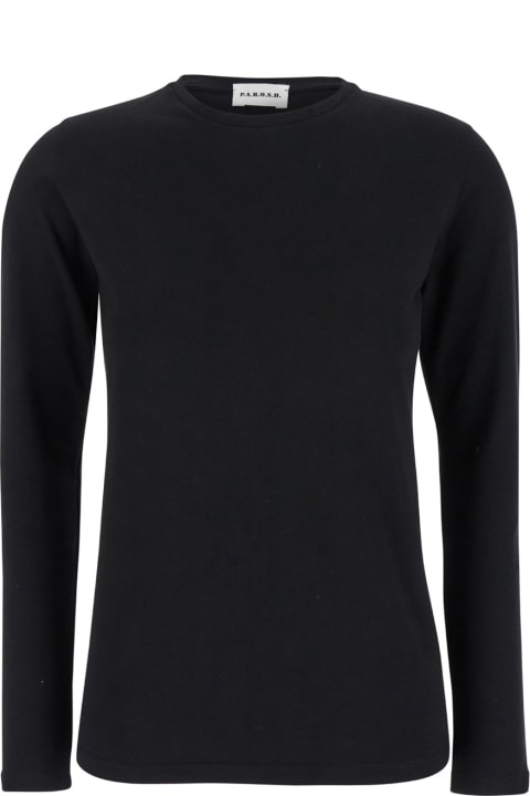 Parosh Topwear for Women Parosh Black Long Sleeve Top In Fabric Woman