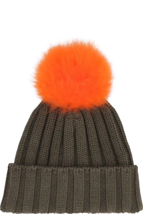 ウィメンズ Woolrichの帽子 Woolrich Knitted Wool Hat With Pom-pom