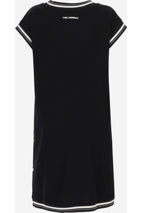 Dresses for Girls Karl Lagerfeld Stretch Cotton Dress With Logo