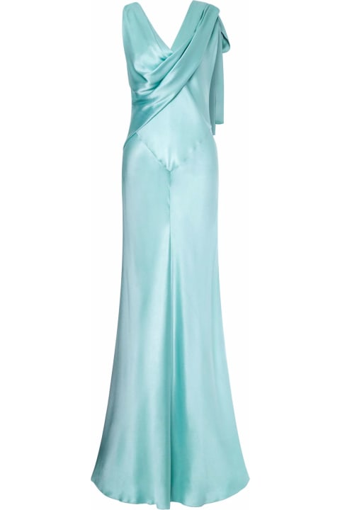 Alberta Ferretti Women Alberta Ferretti Sky Blue Silk Blend Maxi Dress
