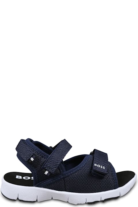 أدوات منزلية Hugo Boss Blue Sandals For Boy With Logo