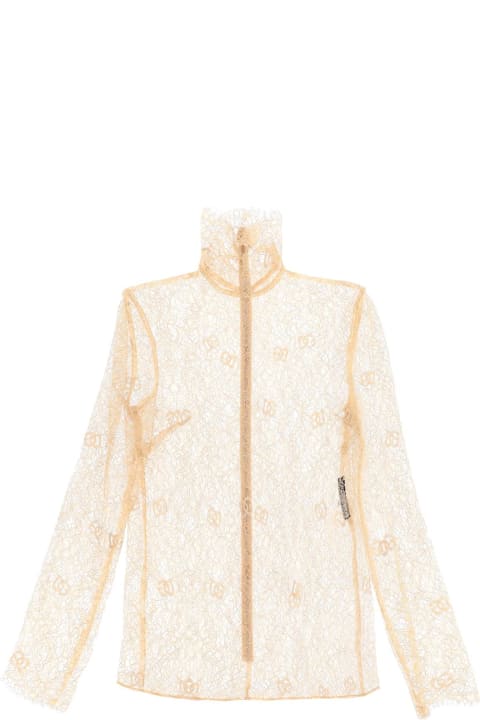 Dolce & Gabbana Coats & Jackets for Women Dolce & Gabbana Blouse In Logoed Floral Lace
