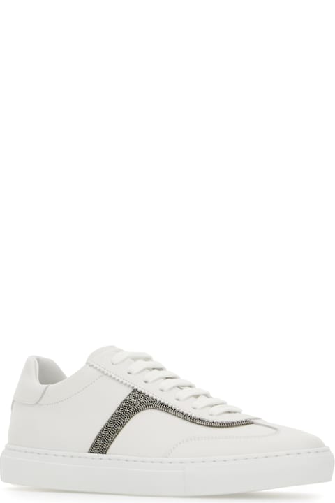 Brunello Cucinelli for Kids Brunello Cucinelli White Leather Sneakers
