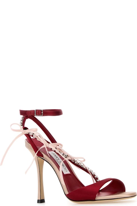 Homeware Jimmy Choo Red Satin Lula 100 Sandals