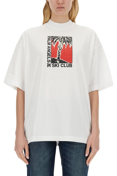 أدوات منزلية Palm Angels Oversized T-shirt With Graphic Print