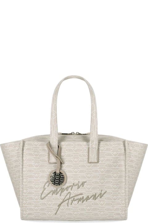Emporio Armani Totes for Women Emporio Armani All-over Monogram Medium Shopper Bag