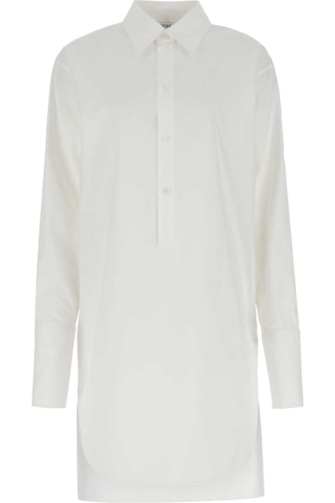 Clothing Sale for Women Loewe White Poplin Shirt Dress