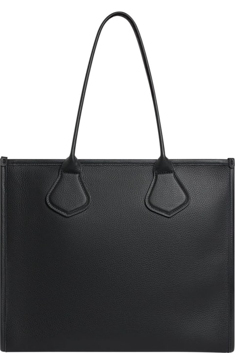 Lancel Totes for Women Lancel Black Grained Cowhide Leather Tote Bag