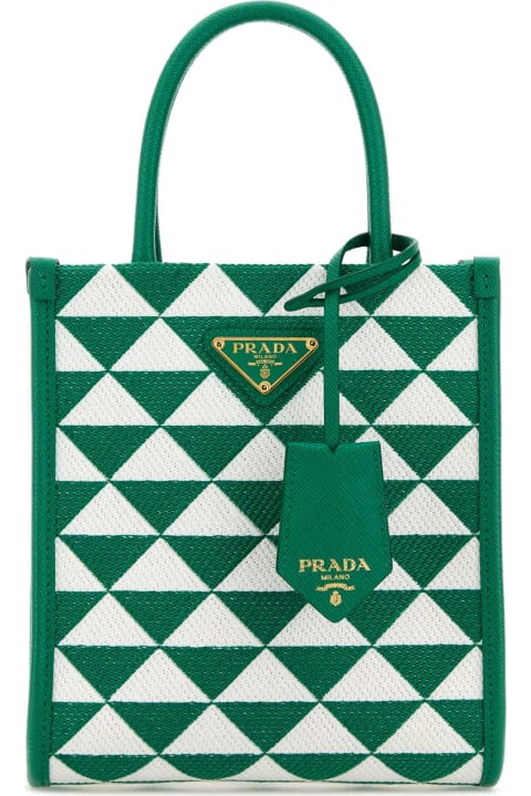 Totes for Women Prada Embroidered Fabric Micro Symbole Handbag