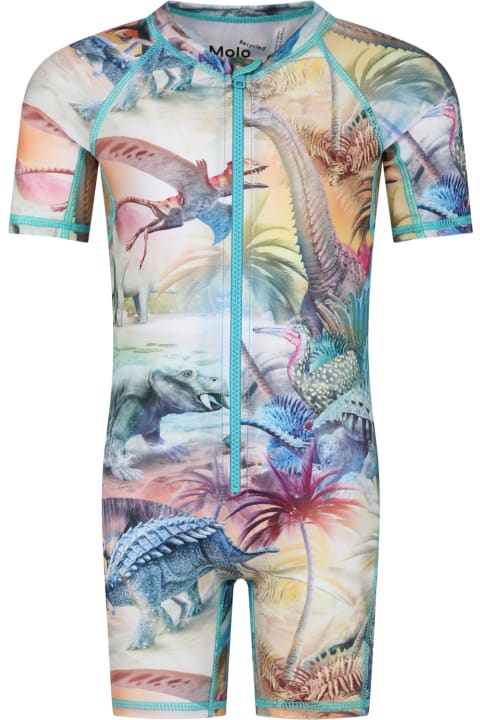 Molo for Kids Molo Multicolor Anti-uv Swimsuit For Boy With Dinosaur Print