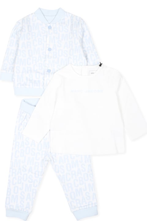 Marc Jacobs for Baby Girls Marc Jacobs Light Blue Suit For Baby Boy With Logo