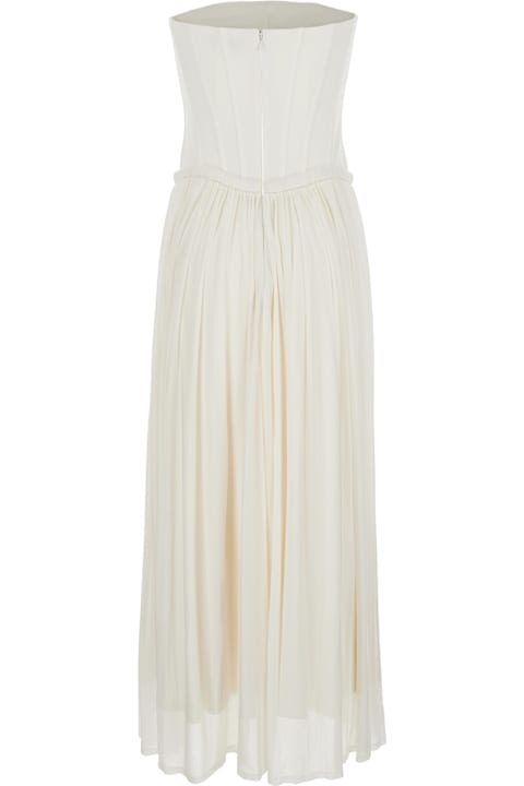 Homeware Simkhai 'adalys' White Off-shoulder Bustier Dress In Tech Fabric Woman