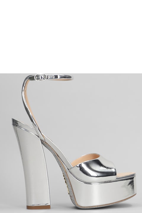 René Caovilla Shoes for Women René Caovilla Helsa Sandals In Silver Patent Leather