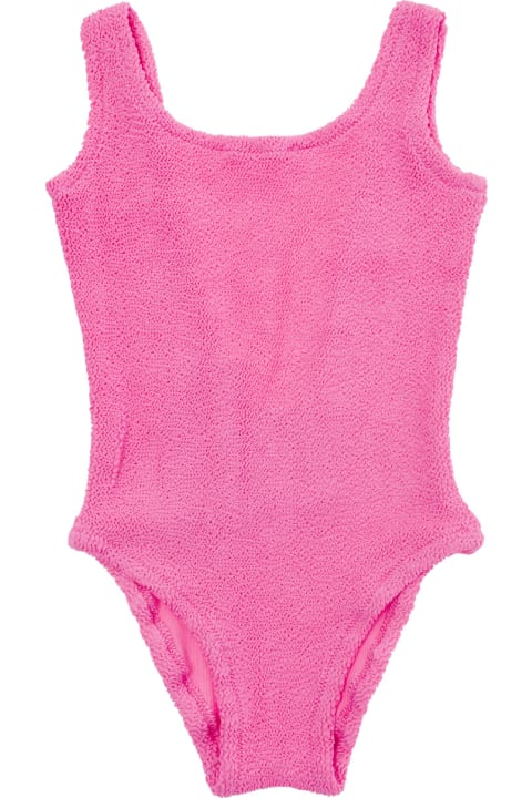 Fashion for Kids MC2 Saint Barth 'cara' Fuchsia One-piece Backless Swimsuit In Stretch Fabric Girl