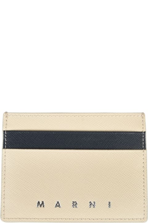 Wallets for Men Marni Exposed Stitch Logo Card Holder