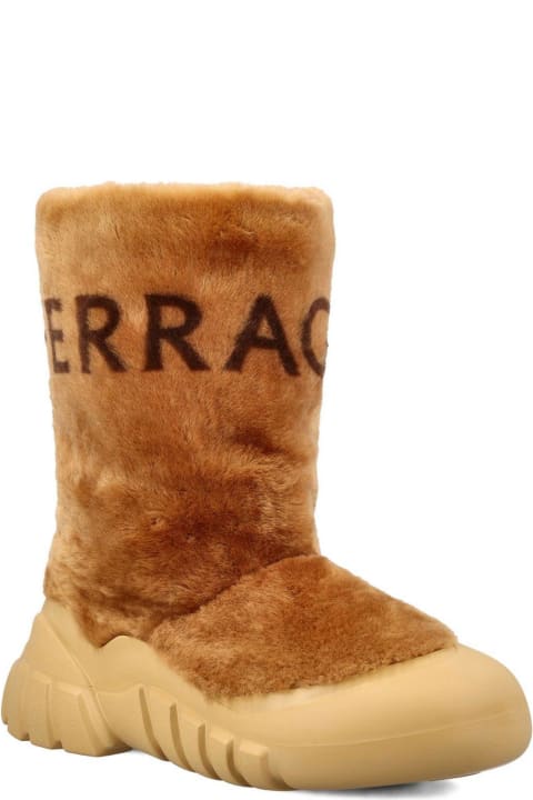 Boots for Men Ferragamo Logo-printed Round-toe Shearling Ski Boots