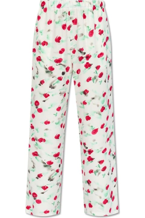 Marni for Women Marni Floral Printed Cropped Satin Trousers
