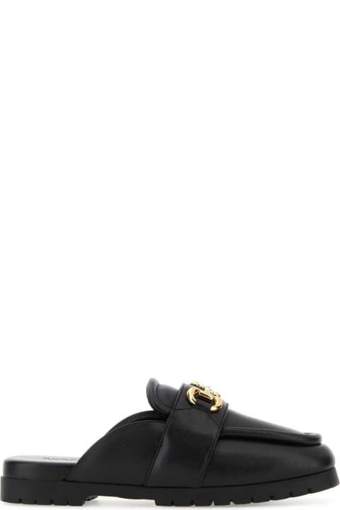 Shoes for Women Gucci Black Leather Slippers