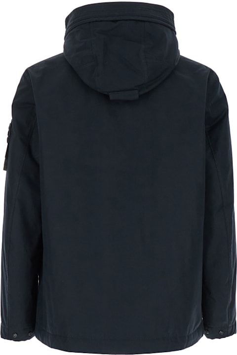 Stone Island Coats & Jackets for Men Stone Island Black Jacket With Hood And Funnel Neck In Cotton Man