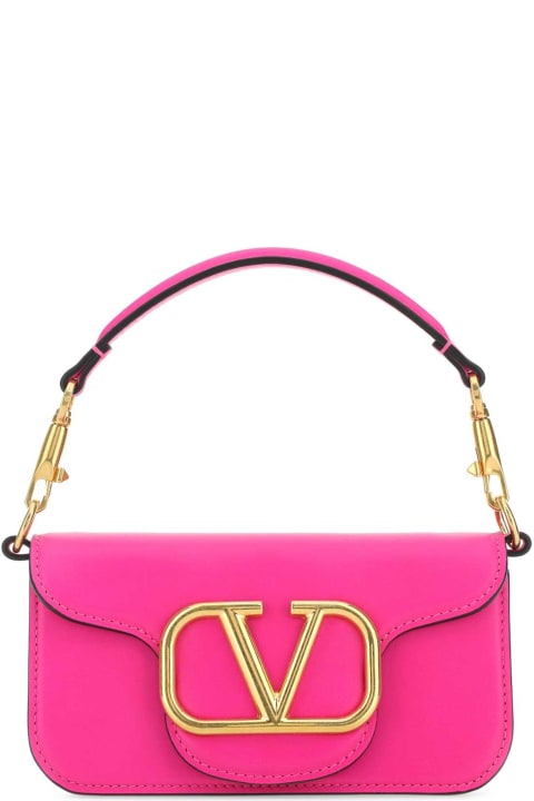 Valentino Garavani Totes for Women Valentino Garavani Pink Pp Leather Small Locã² Handbag