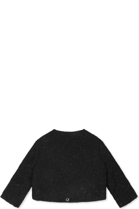 Topwear for Baby Girls Balmain Black Jacket For Babykids With Logo