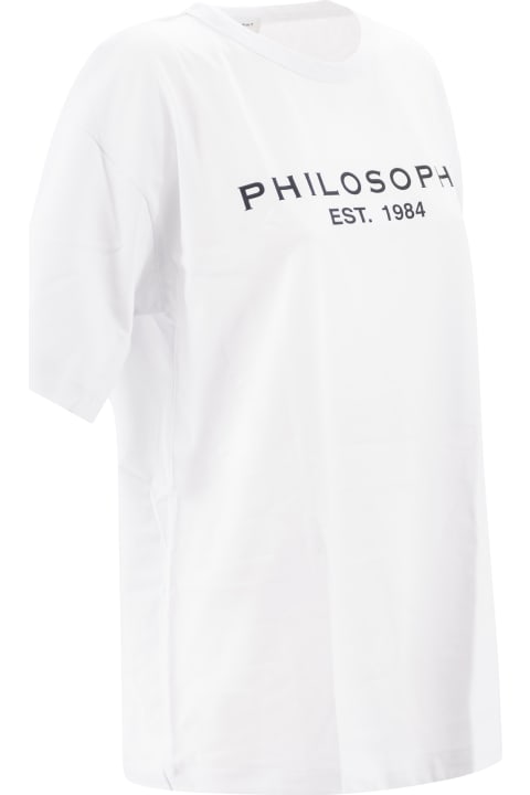 Philosophy di Lorenzo Serafini Topwear for Women Philosophy di Lorenzo Serafini Graphic-print Cotton T-shirt Philosophy di Lorenzo Serafini