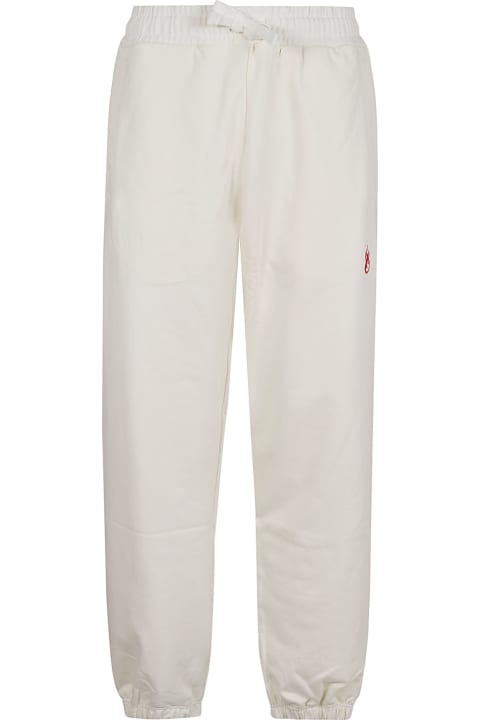 メンズ Vision of Superのフリース＆ラウンジウェア Vision of Super White Pants With Flames Logo And Metal Label