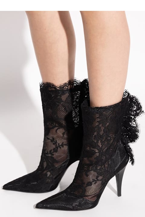أدوات منزلية Alexander McQueen Alexander Mcqueen Lace Ankle Boots 'heron'