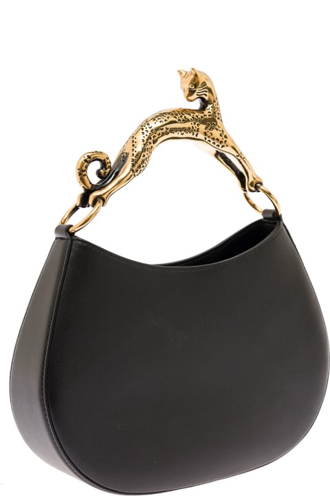 ウィメンズ新着アイテム Lanvin Hobo Cat Black Leather Handbag Lanvin Woman