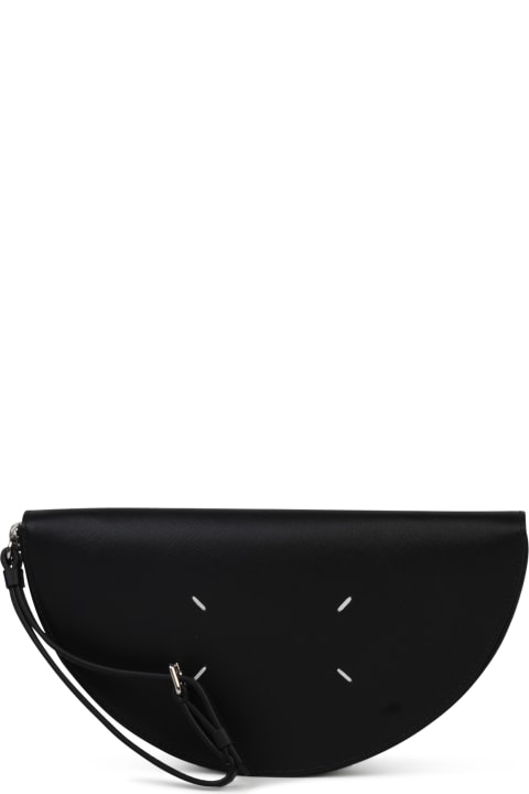 Bags Sale for Women Maison Margiela Black Saffiano Leather Clutch Bag