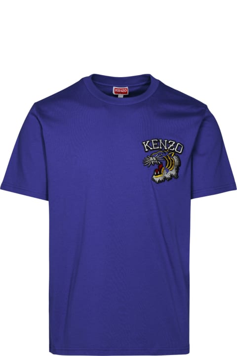 Kenzo ملابس علوية لـ القسم الرجالي Kenzo Tiger Embroidered Crewneck T-shirt