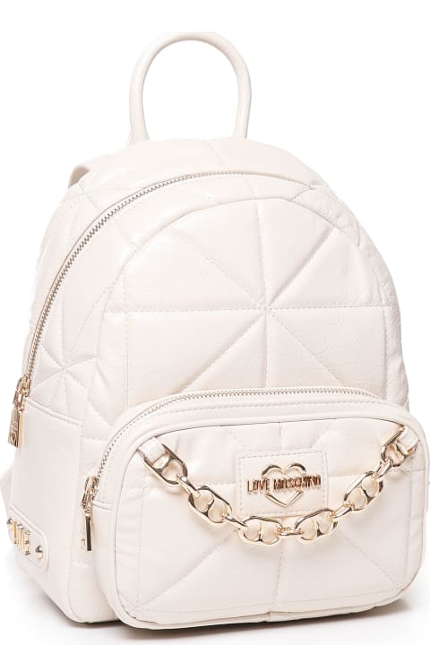 Love Moschino Backpacks for Women Love Moschino Quilted Rounded Geometric Backpack