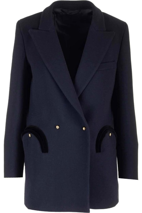 Coats & Jackets for Women Blazé Milano 'resolute' Blue Double-breasted Blazer