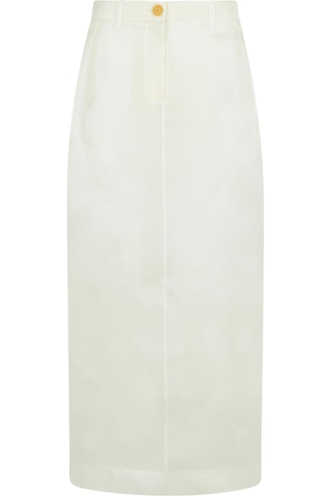 Khaite for Women Khaite 'lucian' White Silk Skirt