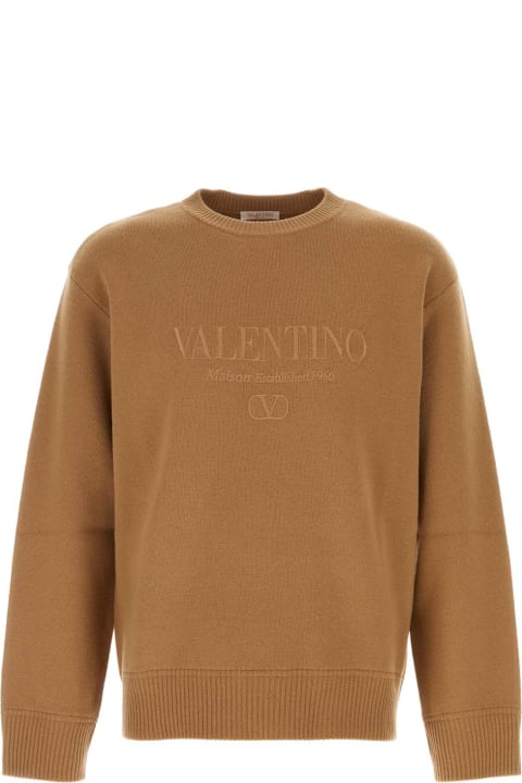 Valentino Garavani Fleeces & Tracksuits for Men Valentino Garavani Biscuit Wool Sweater