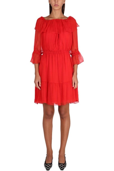 Dresses Sale for Women Gucci Off-shoulder Chiffon Dress