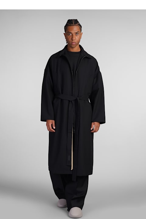 Fear of God Coats & Jackets for Men Fear of God Trench In Black Wool