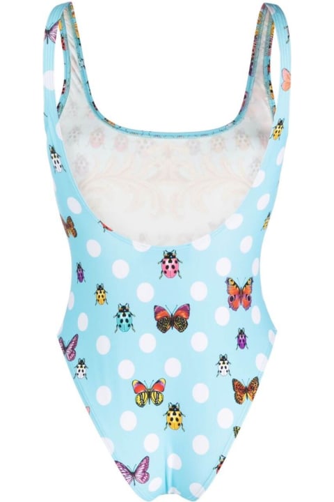 95 Butterfly And Ladybugs Pirnt Oncepiece Swimsuit