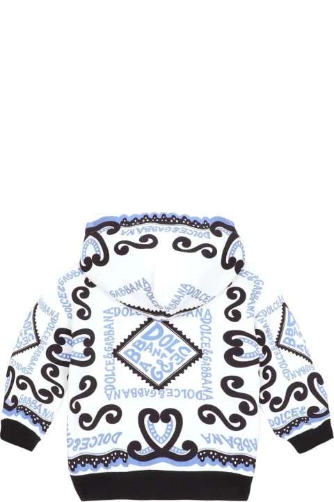 Dolce & Gabbana Sweaters & Sweatshirts for Baby Boys Dolce & Gabbana Marina Print Jersey Zip-up Hoodie