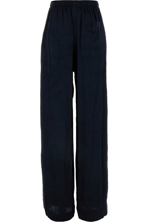 Balenciaga Pants & Shorts for Women Balenciaga Midnight Blue Silk Pyjama Pant