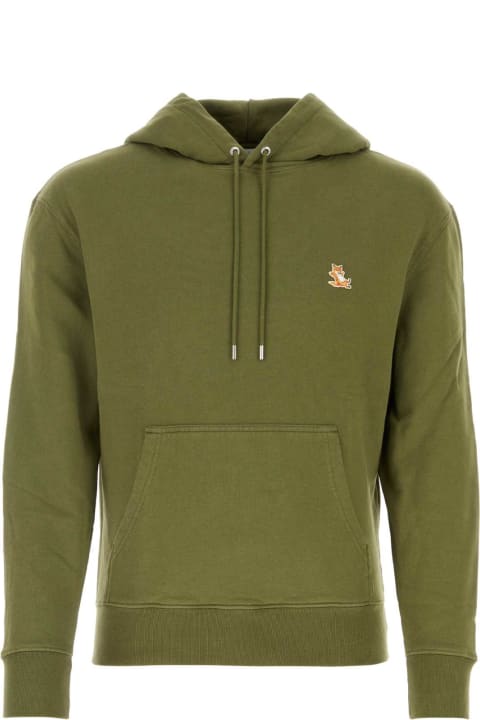 Fleeces & Tracksuits for Men Maison Kitsuné Army Green Cotton Sweatshirt