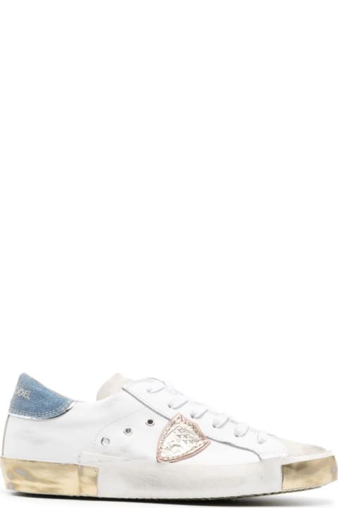 ウィメンズ新着アイテム Philippe Model Prsx Low Sneakers - White And Light Blue