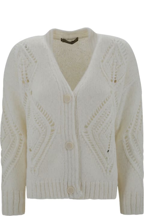 D.Exterior for Women D.Exterior Perforated Short Lurex Cardigan