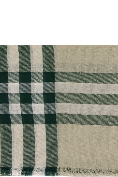 Scarves for Men Burberry Check Paster Green Scarf