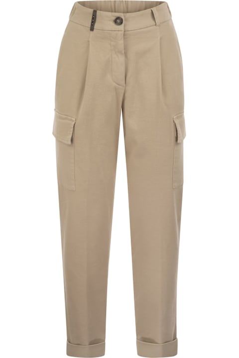 Peserico Pants & Shorts for Women Peserico Cargo Carrot Trousers In Cotton Gabardine